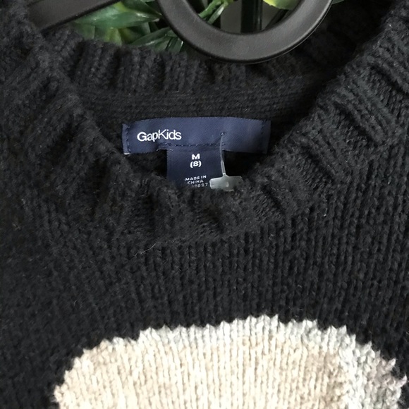 GAP KIDS Skeleton Wool Blend Black Sweater -M (8) - Picture 3 of 5